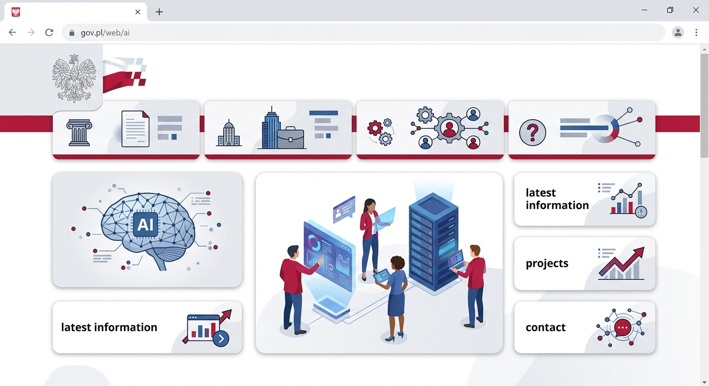 Strona główna portalu gov.pl/web/ai - centralne źródło informacji o polityce AI w Polsce